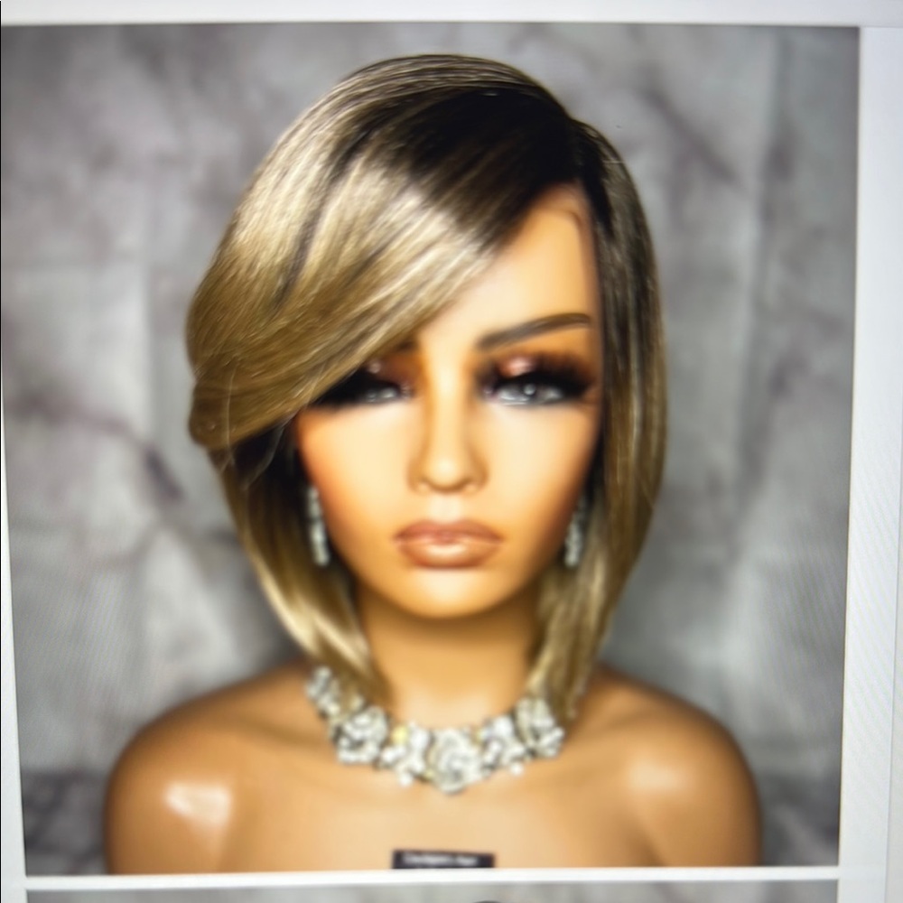 Elegant Blonde Bob Wig Front lace wig